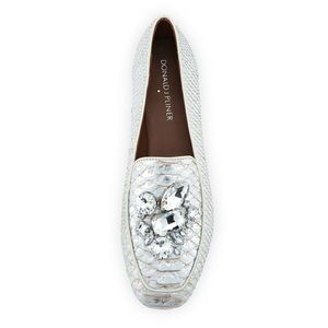 Donald J Pliner Helenesp Snake-Embossed Jeweled Loafer